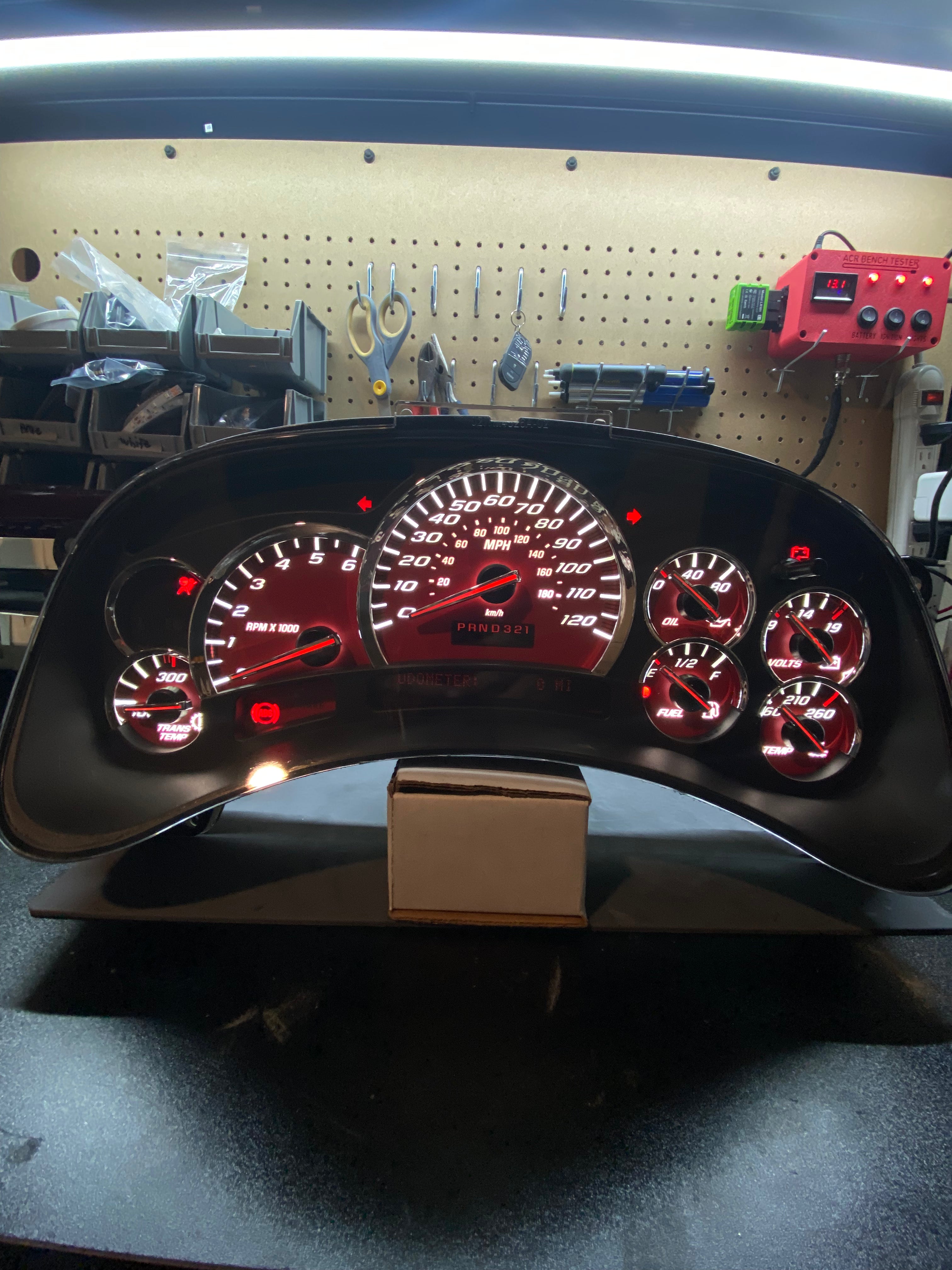 03-05 Chevy/GMC All Red SS Premium Style Cluster 🔥